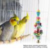 Colorful Parrot Toys Natural Wooden Birds Hanging Chew Toy with Bell Cage Play Toy Supplies