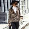 Куртка с капюшоном и длинными рукавами с леопардовым принтом, двухстороннее бархатное свободное повседневное пальто, женские куртки средней длины на молнии, теплые, удобные, осень-зима