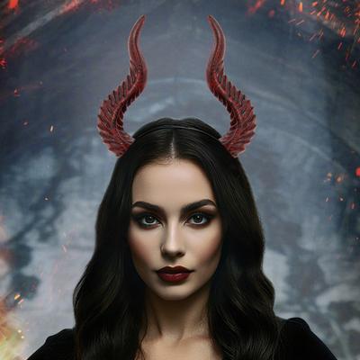Уникальная готическая повязка на голову с дизайном дьявольских рогов Модное украшение для волос Регулируемый головной убор для вечеринок свадеб повседневной носки