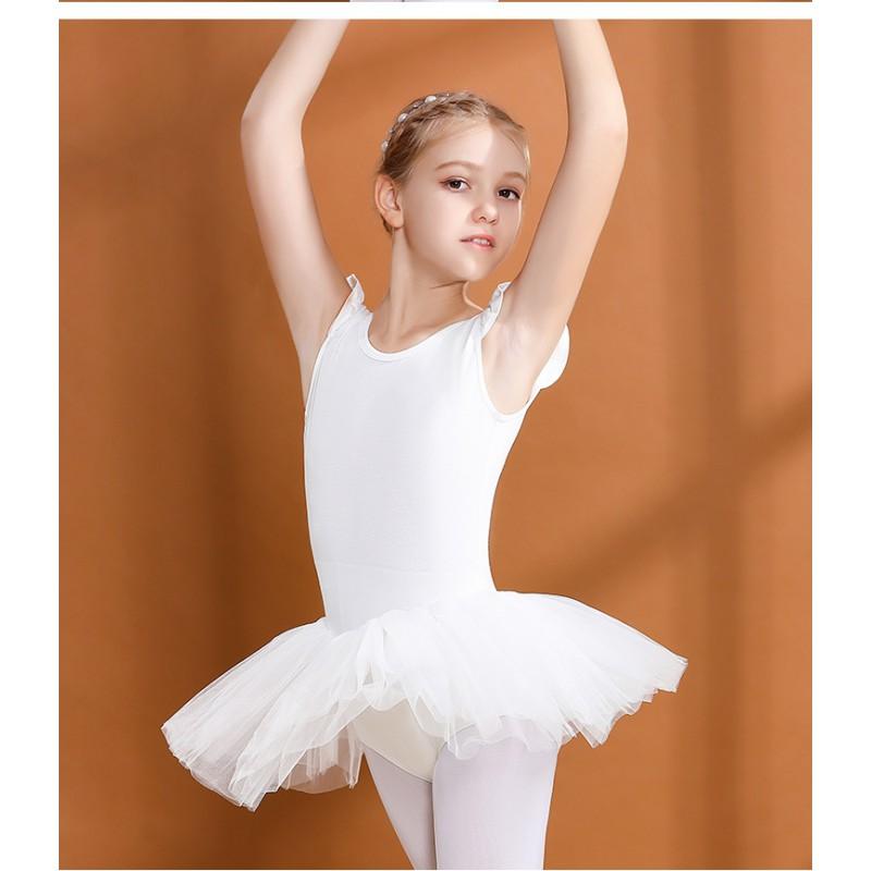 Girls Ballet Practice Leotard With Crisscross Back Flutter Sleeves Dancewear Kids