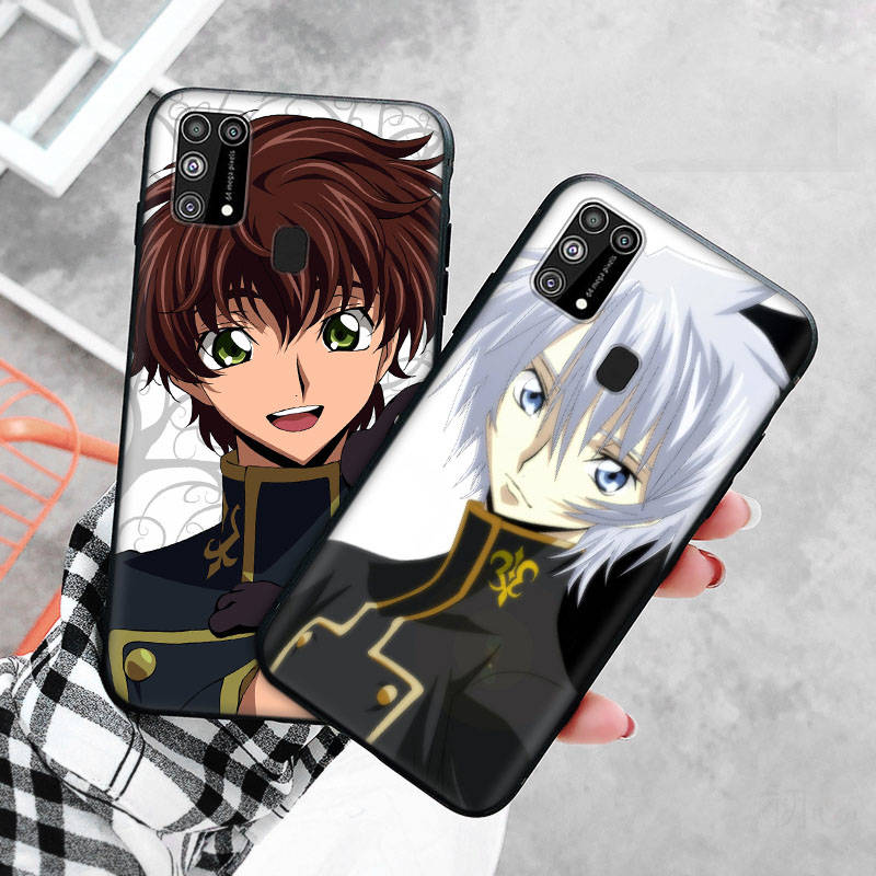 Black Case for Xiaomi Redmi 13C Note 9 iPhone XR 7 8 14 15 11 12 13 X XS Pro Max Samsung A25 S23 S24 FE Ultra Plus Code Geass