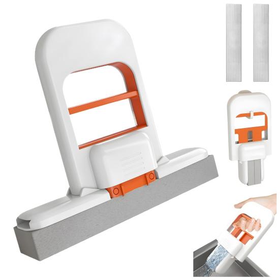 Mini Foldable Desktop Mop Compact Design Kitchen Countertops Glass Small Mop Self-Squeeze Sponge Cleaning Tool