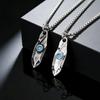 Punk Retro Wishing Stone Necklaces for Men,Trendy Blue Zircon Irregular Pendant Necklace,Vintage Ethnic Amulet Jewelry Gifts