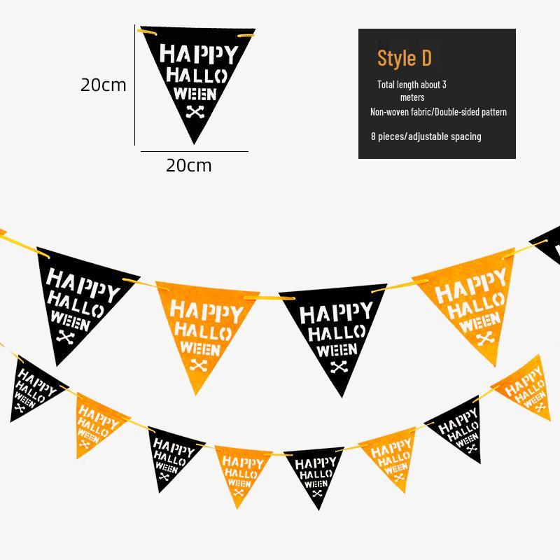 Halloween Pumpkin Lantern Hanging Flag Ornament for Bar or Door Decor Scene Props