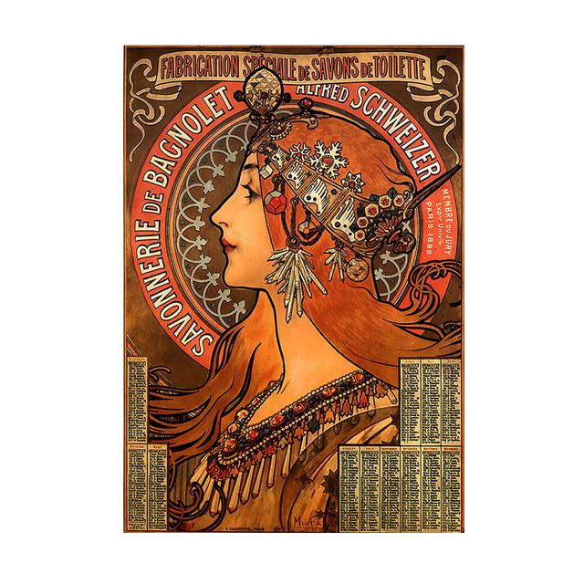 Винтажные женские холсты с Альфонсом Муха, художественные постеры и картины на холсте с принтом, настенные картины для гостиной, украшения дома, без рамки