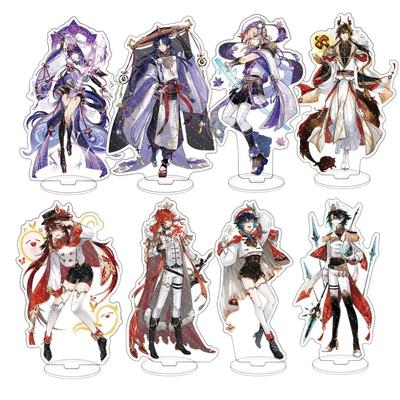 Аниме-фигурка Genshin Impact Zhongli Kazuha Ayato Tartaglia, подставка, акриловая фигурка, косплей Scaramouche Venti Xiao, модельная пластина