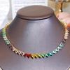 CMM Rainbow Color Love Cubic Zirconia Accessories High-End ожерелье Модные ювелирные изделия Ретро Wild Clavicle Chain для женщин