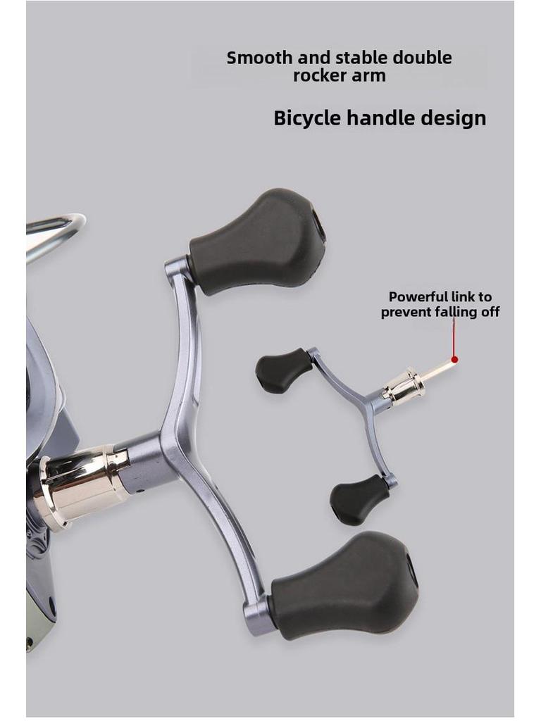 Катушка для спиннинга с металлической головкой и двойным коромыслом для дальних забросов, идеально подходит для морской рыбалки.