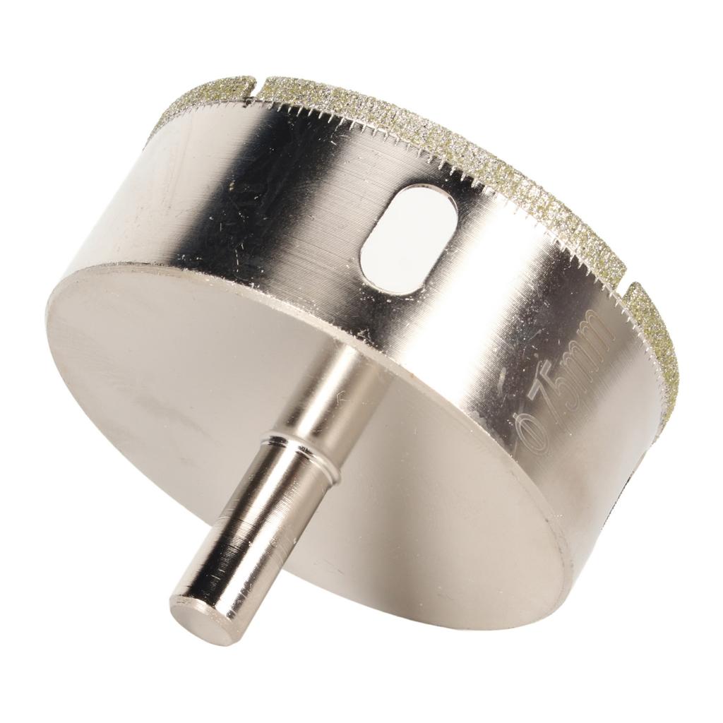 75 мм Корончатое сверло Алмазное покрытие Никелированное Открывалка для отверстий для Керамической плитки Мрамора Стекла
