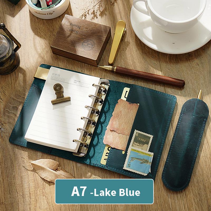 Leather Journal Planner Multifunctional Handmade Notebook Retro Metal Spiral Diary Rope Travel Book School Office A5 A6 A7
