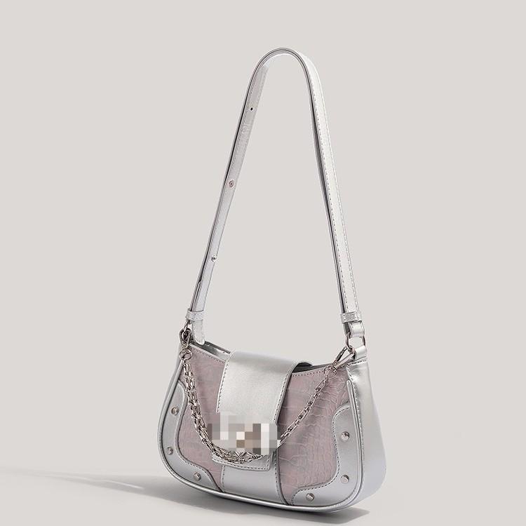 Шикарная сумка кроссбоди с узором крокодила 2024 года - Универсальная сумка на плечо, ручная, подмышечная сумка с модной цепочкой для любителей пикантного стиля.