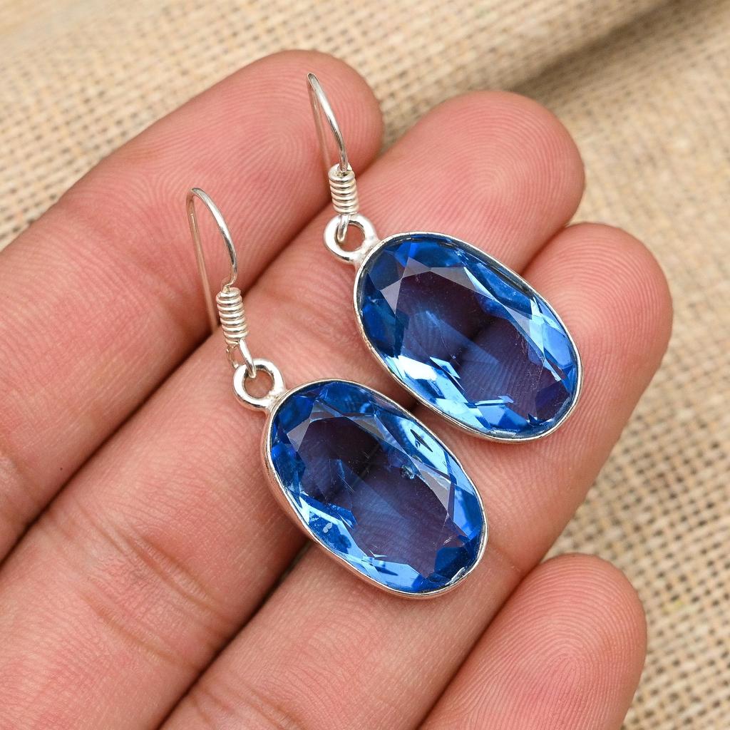 Серьги ручной работы из стерлингового серебра 925 пробы с танзанитом, свадебные украшения