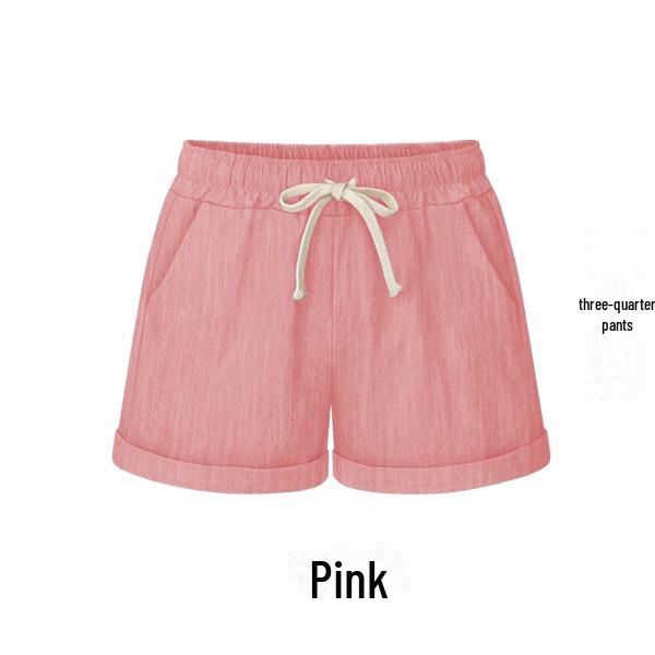 Женские летние шорты широкого кроя: Свободные, облегающие, легкие повседневные брюки для больших размеров