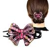 1PC Duckbill Clip Shiny Butterfly Crystal Hair Accessory Hairpin Ponytail Headwear Barrette Large Rhinestone for Women