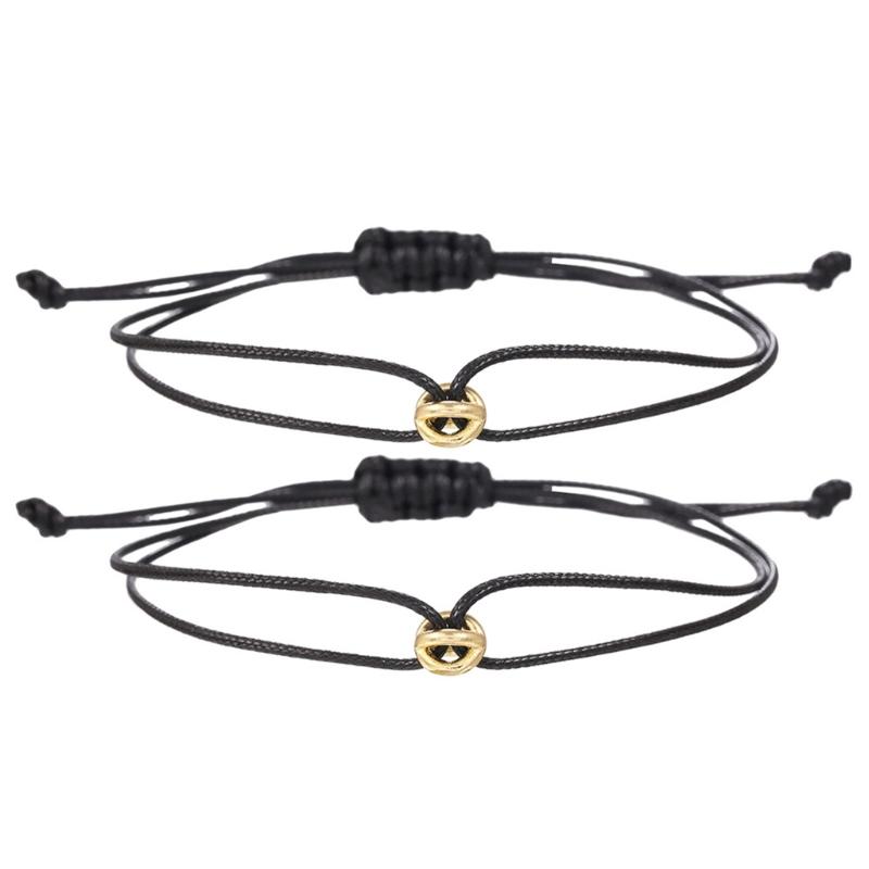 2 шт. Парные браслеты Бусины на удачу Ручная цепочка Регулируемый Ручной работы Наручная цепочка из плетеной веревки Аксессуар