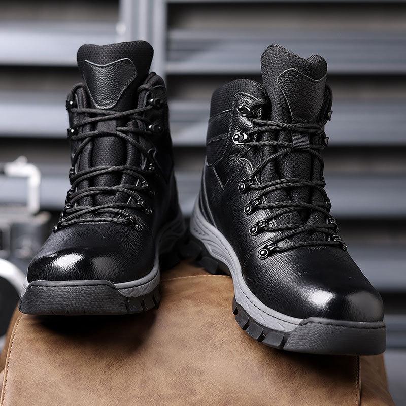 Мужские высокие кожаные зимние ботинки Northeast с меховой подкладкой, нескользящие и теплые для использования на открытом воздухе
