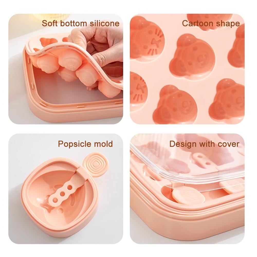 Силиконовая форма для льда, форма для замороженного эскимо, милая форма медвежонка, для приготовления кубиков льда, подарок, многоразовая форма для выпечки, кухонный инструмент для выпечки, аксессуары