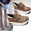 Женская мода с леопардовым принтом на толстой подошве, плоская обувь, повседневная обувь для прогулок