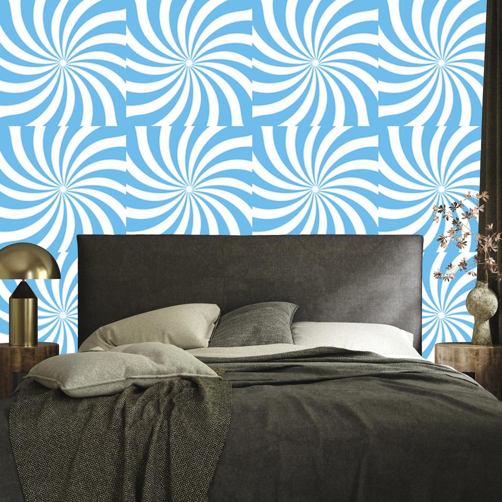 Hippie Azure Background Wallpaper for Living Room and Bedroom 50x1000