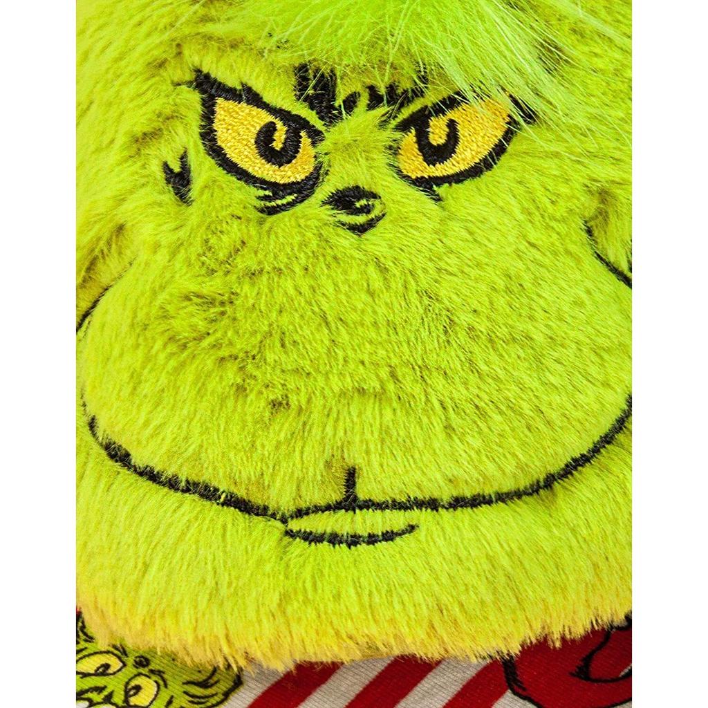 THE GRINCH Детские/детские пушистые тапочки с вышивкой