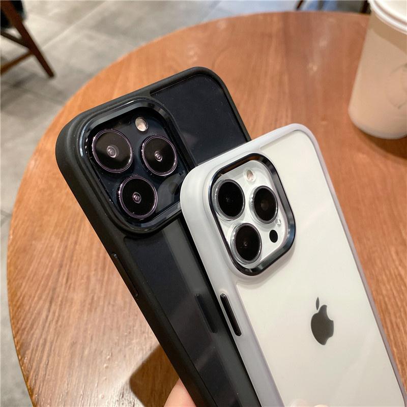 Чехлы для Iphone 13, прозрачная металлическая рамка для линз, противоударный чехол для телефона Iphone 12 13 Pro Max, модный цветной бампер, задняя крышка
