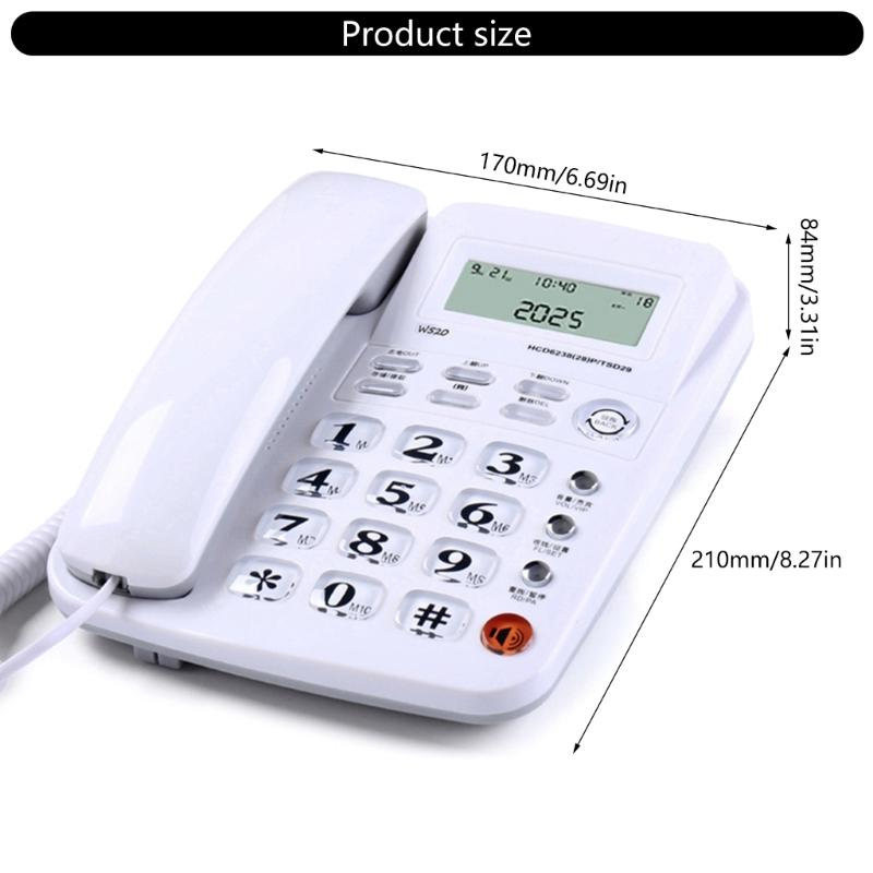Office Desk Phone With Caller Display Easy Calling Speakerphone Lightweighted Plastic Construction