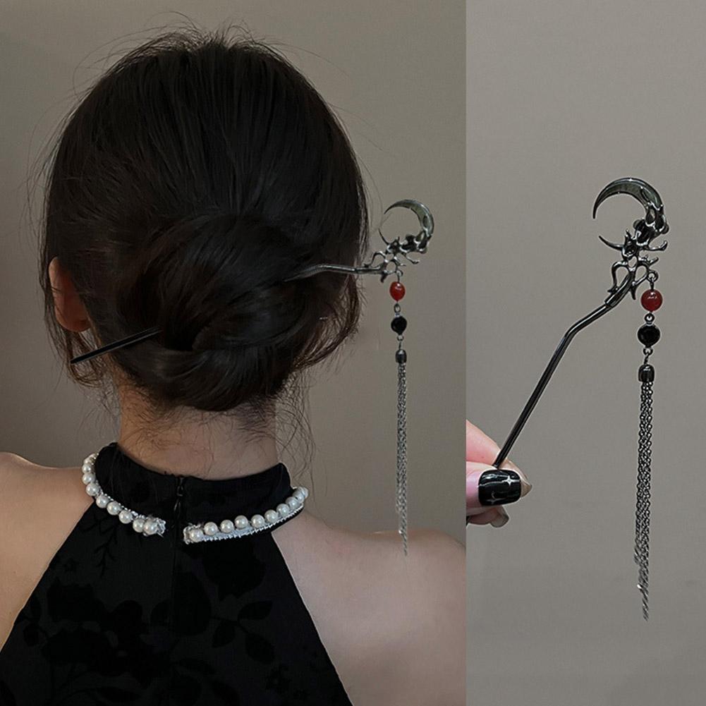 Аксессуары для волос в старинном стиле для женщин, высококачественная подвеска с китайской кисточкой, черный чонсам, ханф S4Z3