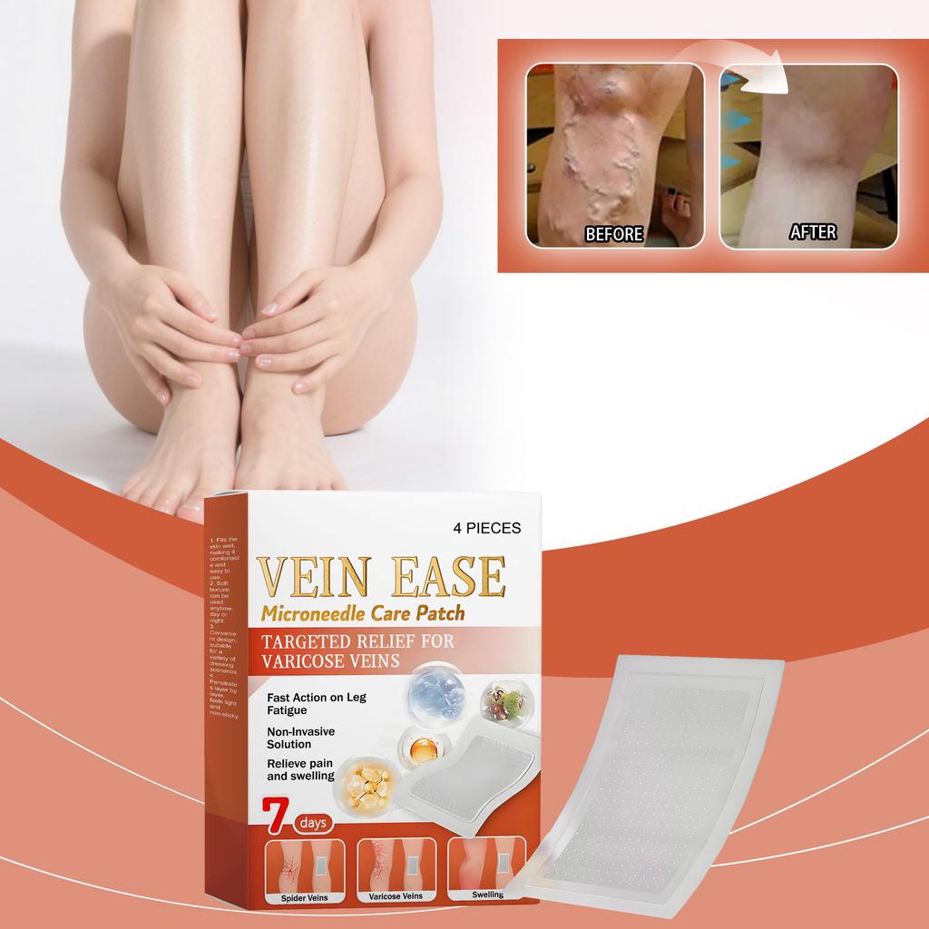 Микроигольный пластырь для облегчения варикозного расширения вен на ногах улучшает кровообращение, обеспечивая воздухопроницаемость и комфорт.