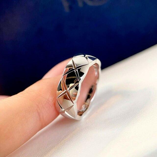 Кольца с гладким ромбическим узором 6 мм, полированная нержавеющая сталь, геометрическое мужское и женское эксклюзивное обручальное кольцо для пары