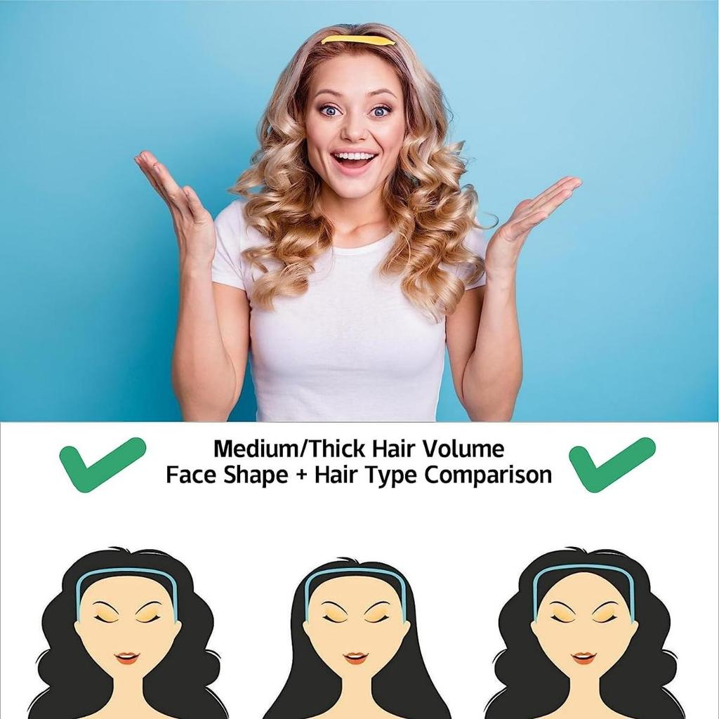 2 шт., повязки на голову средней длины для женских волос, невидимый обруч для волос, повязка на голову для вьющихся густых волос, большая повязка на голову для вьющихся густых волос