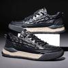 Autumn Men's Shoes 2025 New Fashion Leather Board Shoes Men's Breathable Versatile Crocodile Pattern Casual Shoes Street Trend