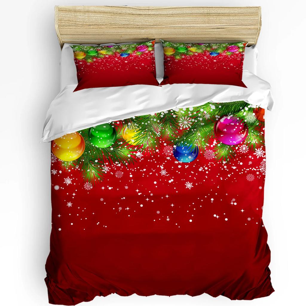 Christmas Tree Ball Duvet Cover Bed Bedding Collection For Double Home Textile Quilt Cover Pillowcases Bedroom Bedding Collection No Linen