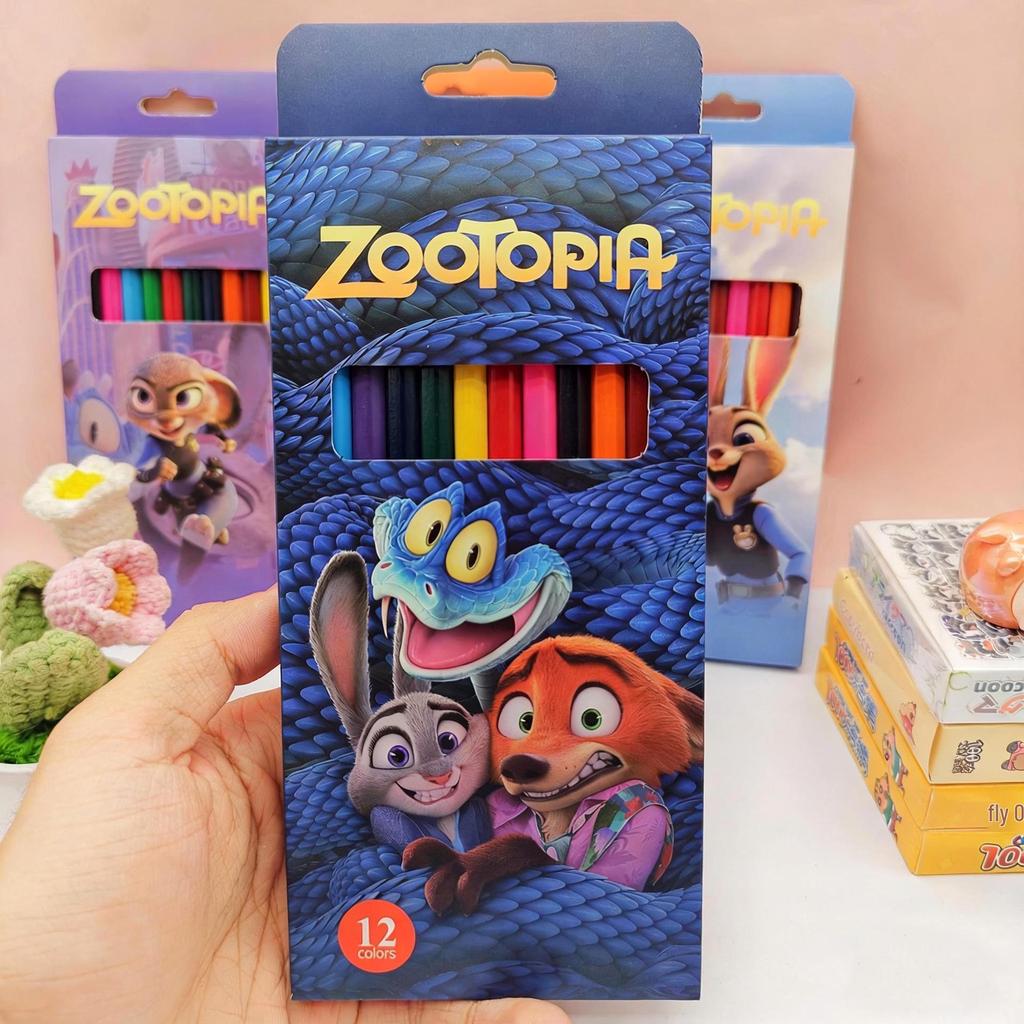 Zootopia 12-Color Cartoon Pencils: Judy & Nick Student Set