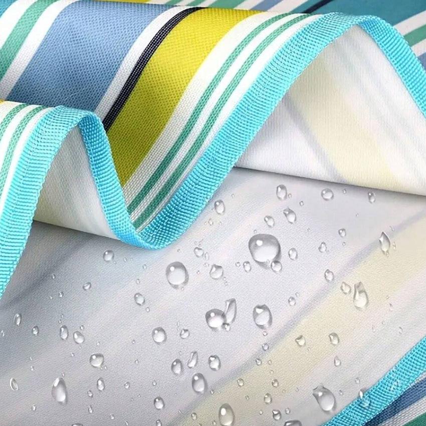 Коврик для пикника на открытом воздухе SandProof Beach Blanket с полосатым узором, можно стирать в стиральной машине, идеально подходит для кемпинга, походов и фестивалей, одеяло для пикника