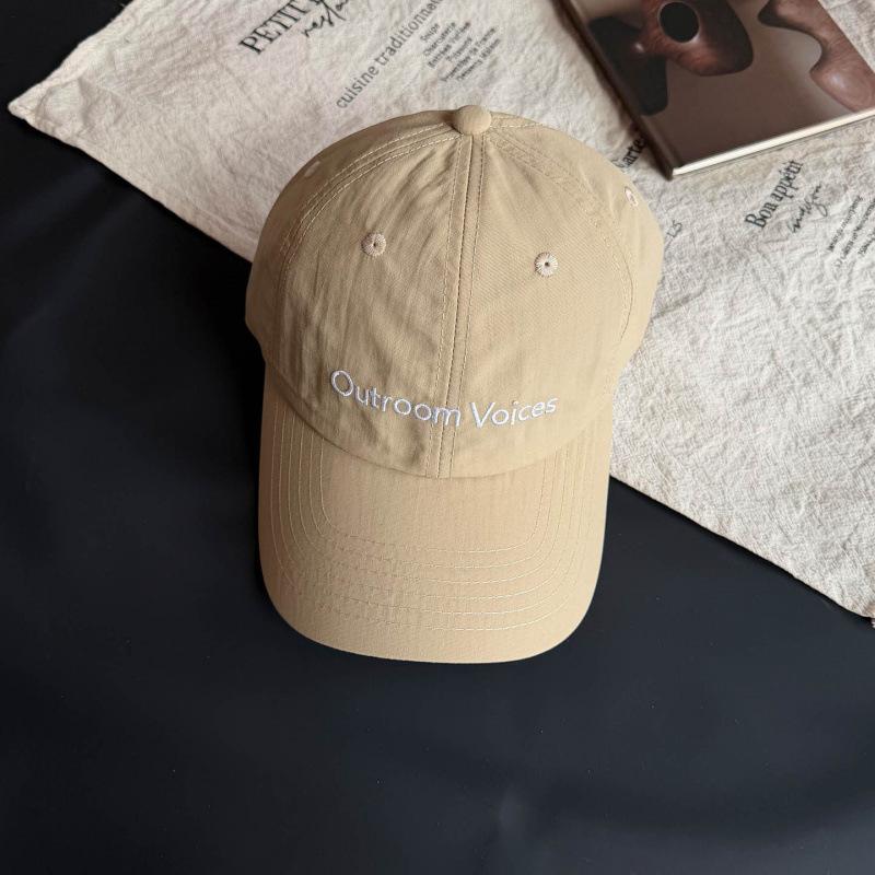Summer Thin Embroidered Letter Quick-Drying Baseball Cap Men'S And Women'S Outdoor Sunshade Big Head Circumference Cap