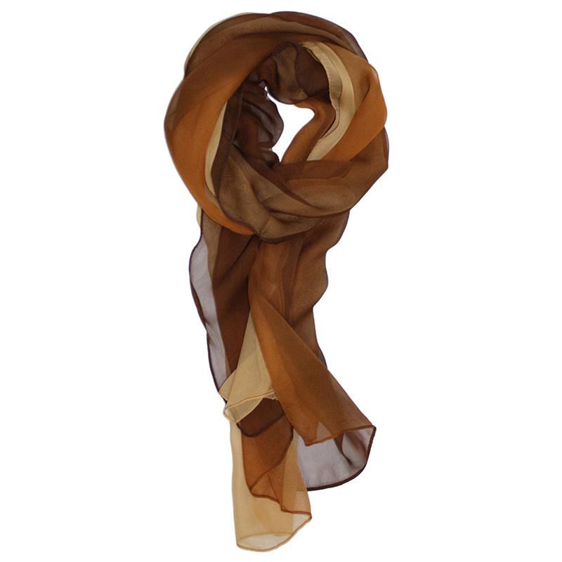 Женская мода градиент цвета шали шифоновый шелковый шарф тонкий солнцезащитный женский дышащий мягкий