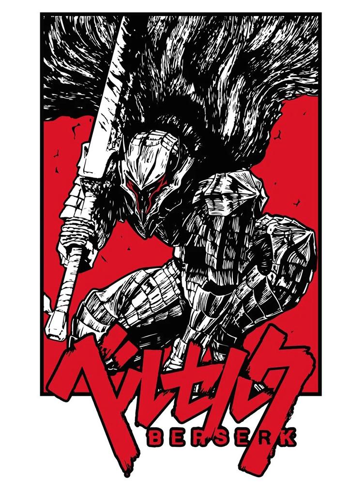 Классический японский аниме постер Берсерк, винтажный холст, картина, фехтовальщик, кишки, манга, настенное искусство, украшение для гостиной, дома, фотографии