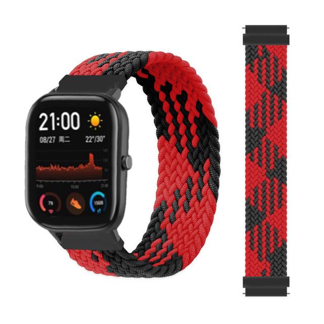 20 мм 22 мм ремешки для часов для Amazfit GTS/4/3/2/2e/GTS2 Mini/GTR 4/3 pro/GTR2/2e/2 Плетеный solo loop Браслет Amazfit bip 6 5 ремешок