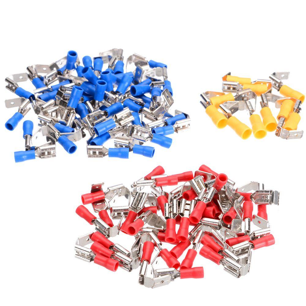 22-10AWG Male Female Piggy Back Insulated Crimp Spade Wire Cable Connector Terminal Piggyback