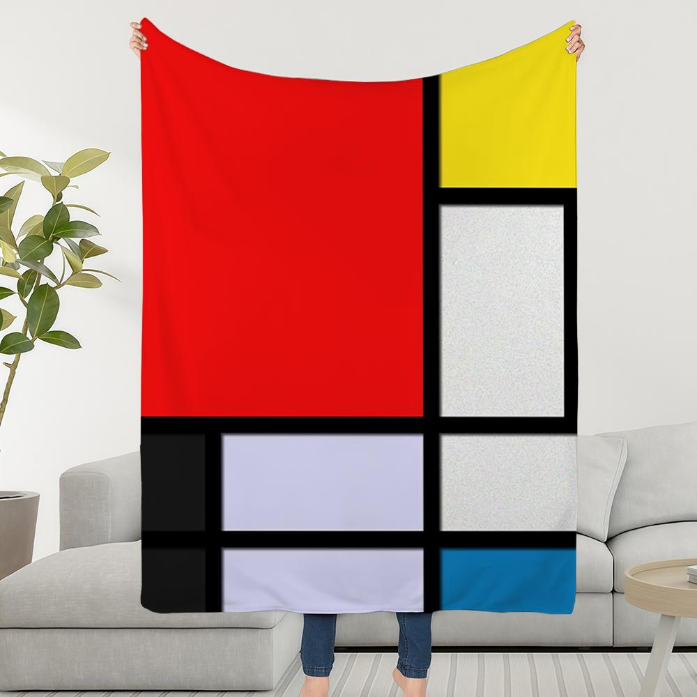 Blanket Throw Super Piet Cosy Plush Living Room Sofa Mondrian Couch Childish Birthday Gifts