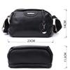 Bag with Two Compartments Made of Genuine Leather Vintage 22592 Black