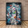 Street Graffiti Art, Virgin Mary Posters and Prints, Wall Art, Canvas, Abstract Portrait, Cuadros