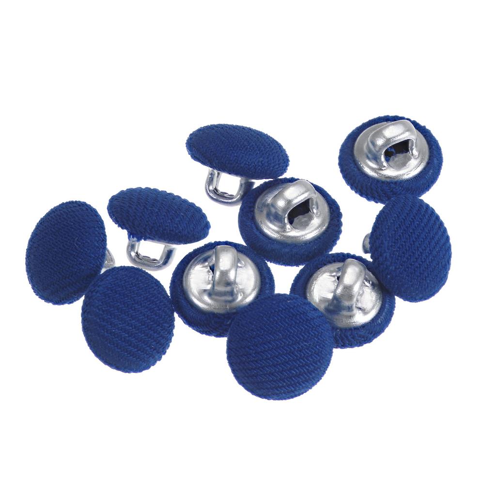 10pcs Fabric Cloth Covered Button 10/15/18mm Metal Shank Round Sewing Buttons for Suits Dress Shirt Coat Clothing Decor