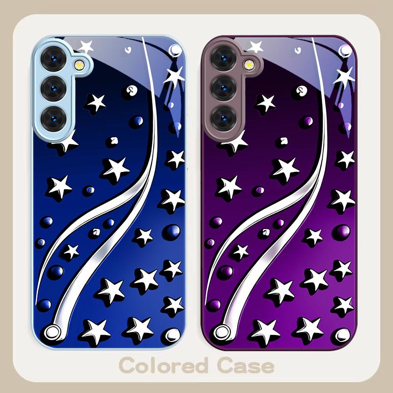 Deep Night with Stars For Samsung S26 S22 S8 S9 10 S20 Ultra S21 Pro S22 Plus S23 FE S24 Ultra S25 Edge S24+ Glass Phone Case