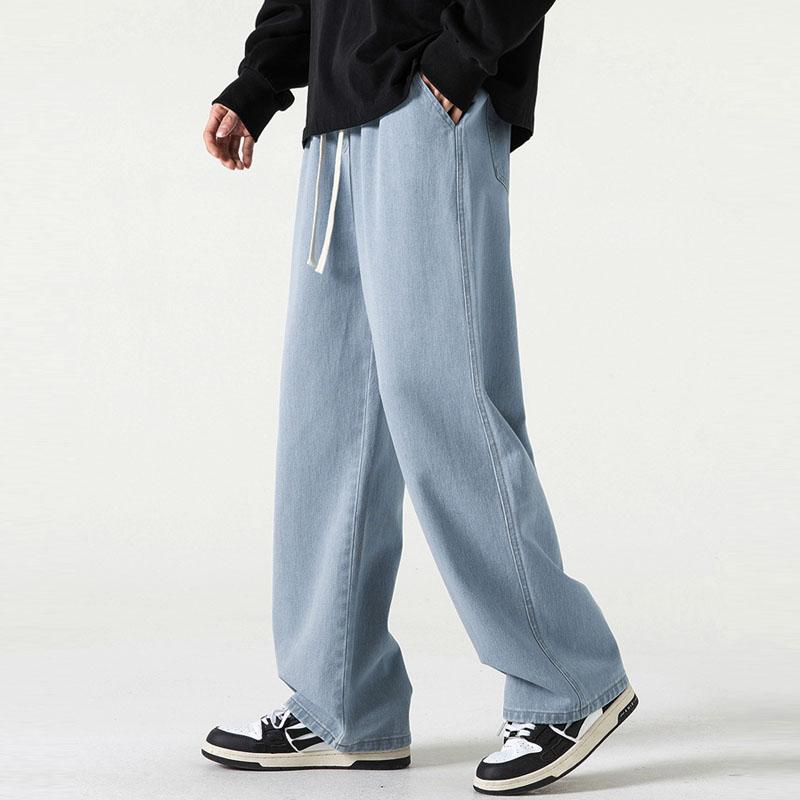 Мужские джинсы с широкими штанинами 2024 Y2K Мешковатые свободные джинсовые брюки Уличные брюки в стиле хип-хоп Винтажные джоггеры Спортивные брюки Джинсы на шнурке для мужчин Спортивные штаны