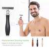 Shaving Handle for Double Edge Shaving Razor Safety Beard Razor Stainless Steel
