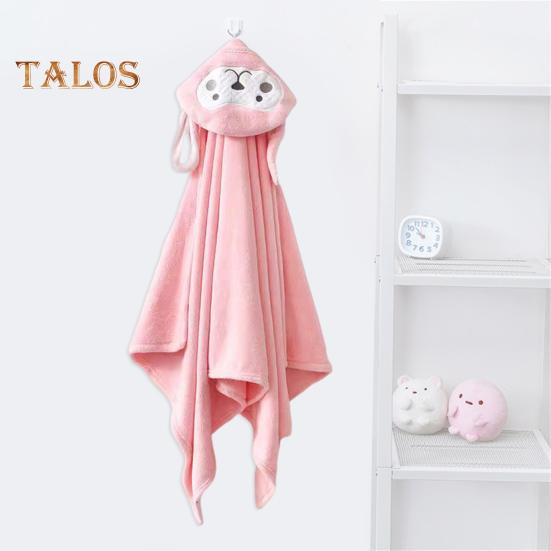 Детское полотенце с капюшоном, застегивающееся на пуговицы, впитывающий банный халат с изображением животных из мультфильмов, коралловый бархатный плащ, полотенце для девочек, мальчиков, малышей, для домашнего использования в бассейне