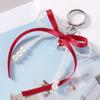 Брелок-бантик из искусственного жемчуга, брелок с бисером и лентой, подвесные аксессуары в корейском стиле, подвеска для сумки Y2K, декоративные аксессуары