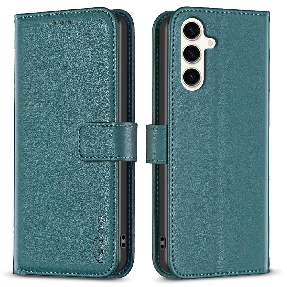 BINFEN COLOR BF17 For Samsung Galaxy M35 5G Case Leather Protective Phone Cover