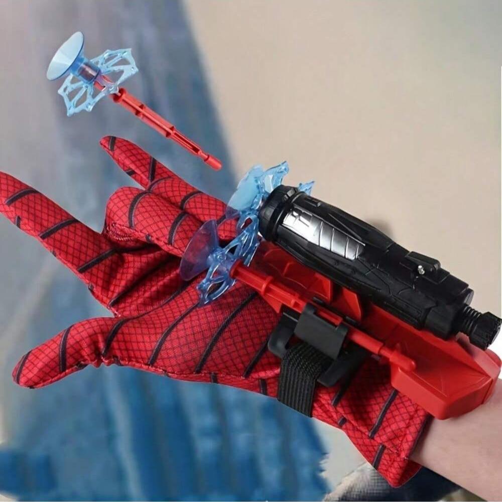 1SET Spider Web Launch Gloves - Red and Blue Hero Toys, Suitable for Children and Adults, Fun Interactive Party Games, Durable ABS Material